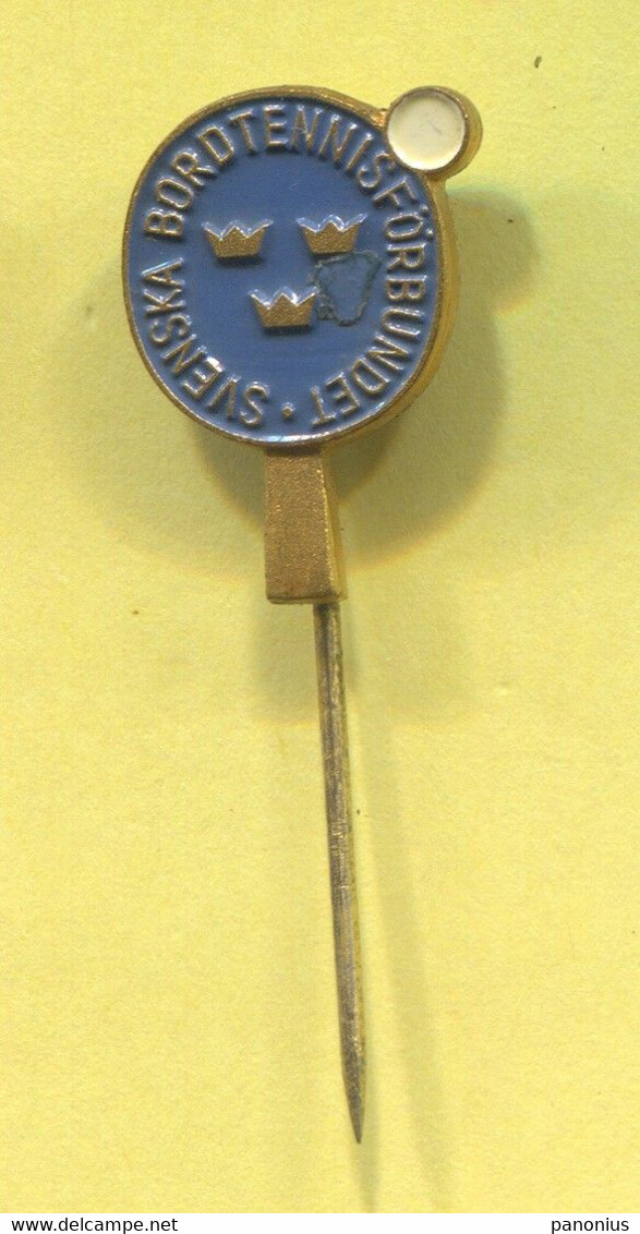 Table Tennis Tischtennis Ping Pong - Sweden Federation Association, Vintage Pin Badge Abzeichen - Tennis De Table