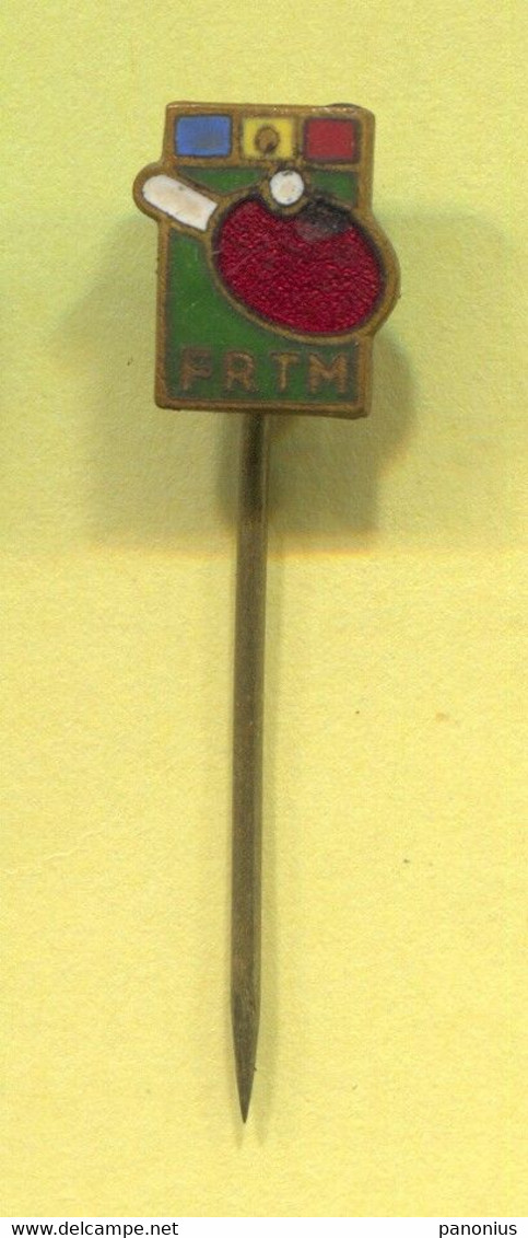 Table Tennis Tischtennis Ping Pong - Romania  Federation Association, Vintage Pin Badge Abzeichen, Enamel - Tennis De Table