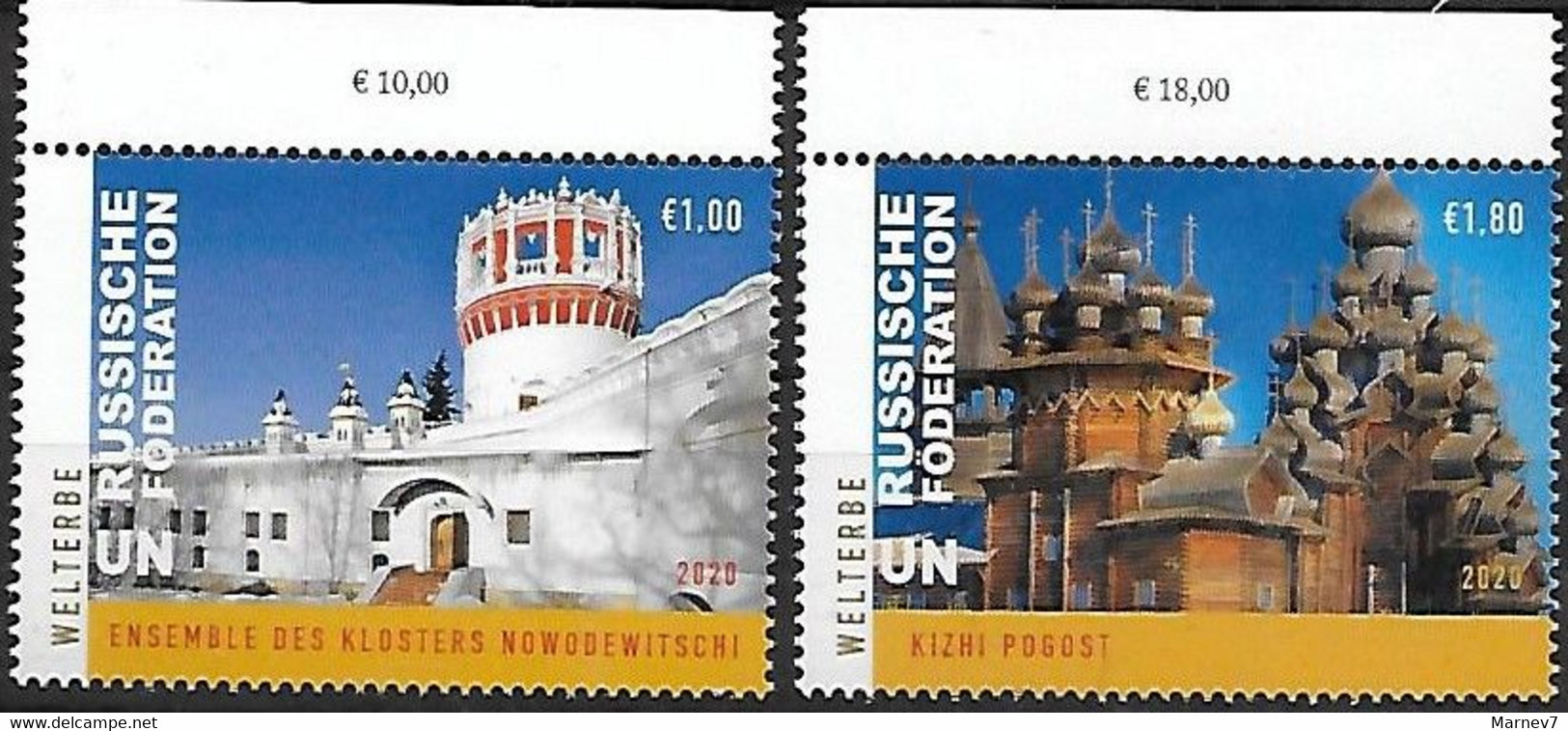 Nations Unies - ONU - 2020 - Vienne - Yvert** 1064 - 1065 - Patrimoine Mondial - Unesco - Russie - - Unused Stamps