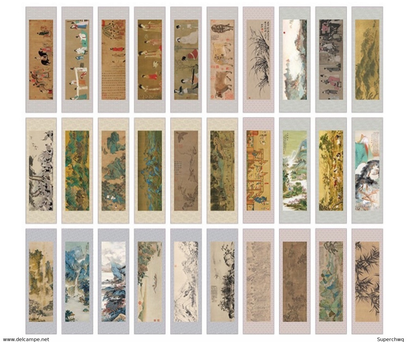 China Bookmark，Famous Paintings Handed Down From Generation To Generation In Ancient China，30 Bookmarks - Marque-Pages