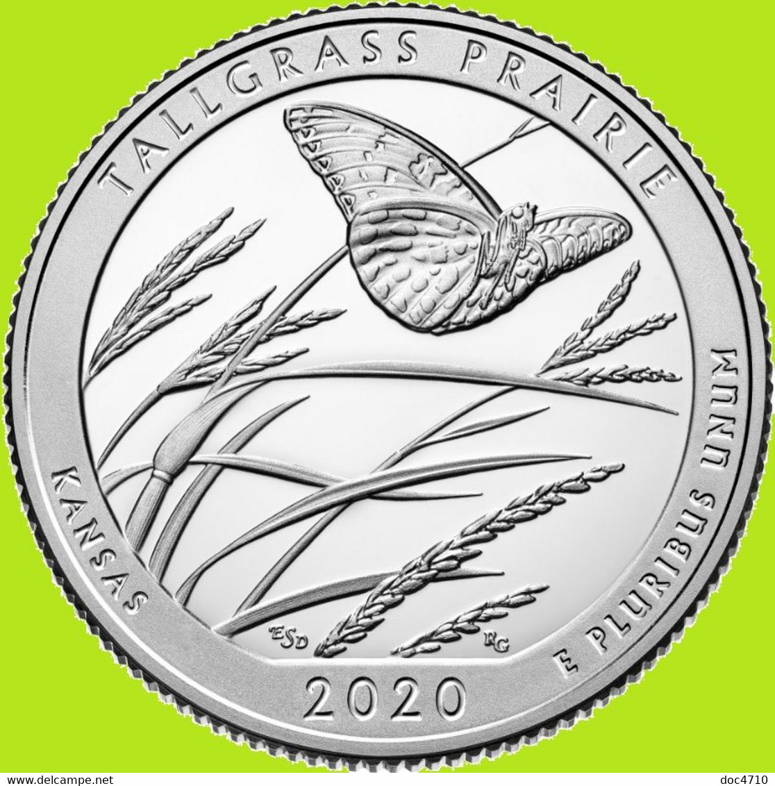 USA Quarter 1/4 Dollar 2020 D, Tallgrass Prairie National Preserve - Kansas, KM#723, Unc - 2010-...: National Parks