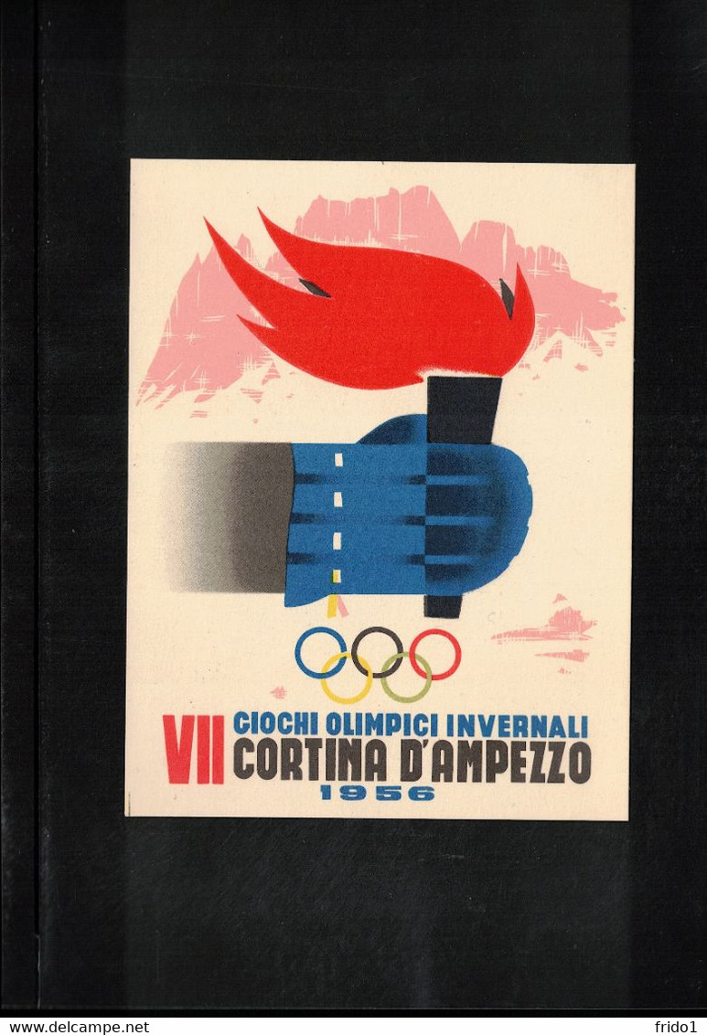 Italy / Italia 1956 Olympic Games Cortina D'Ampezzo - Olympic Fire - Torch Interesting Postcard - Hiver 1956: Cortina D'Ampezzo