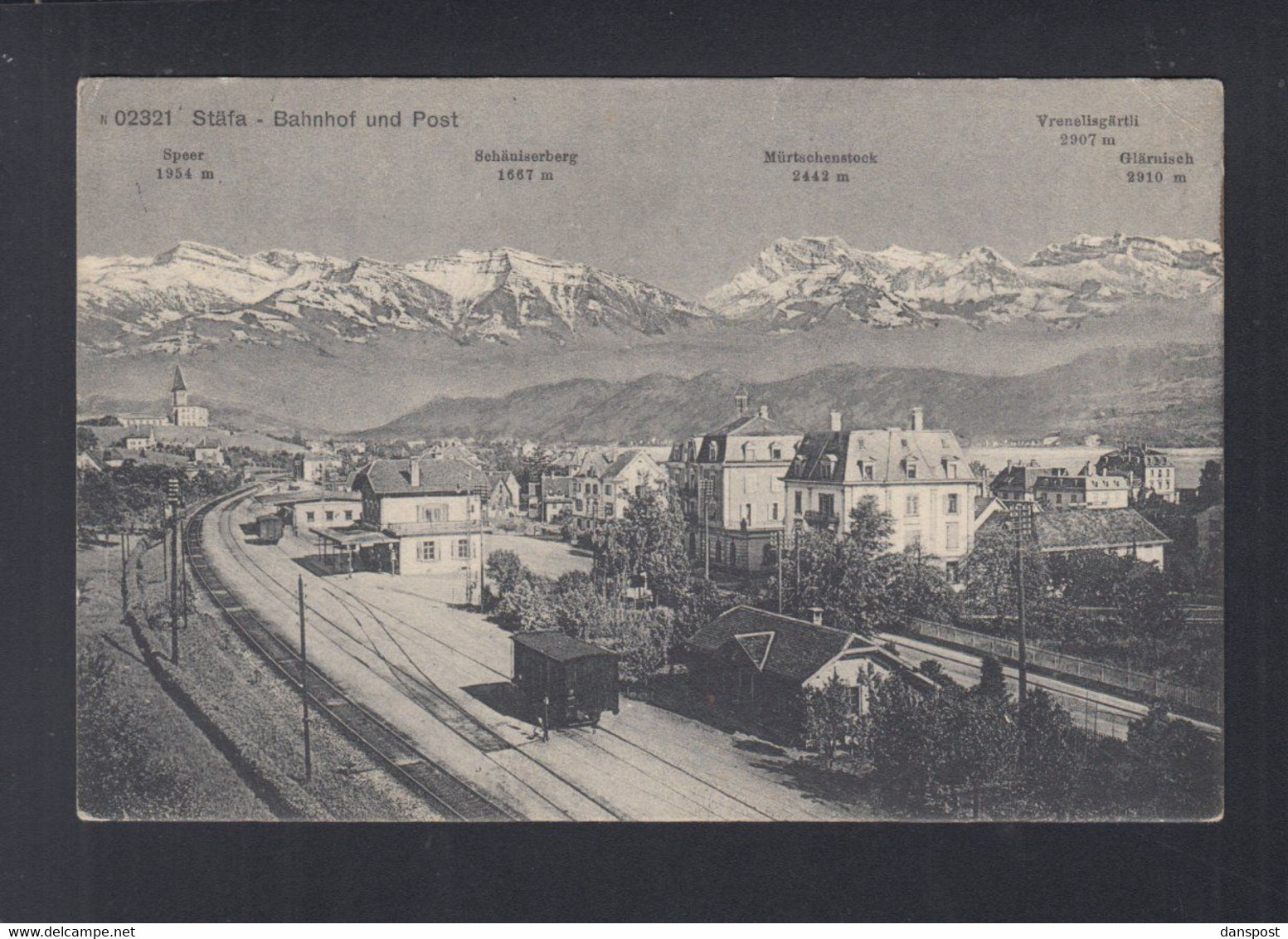 Schweiz AK Stäfa Bahnhof Und Post 1915 - Stäfa