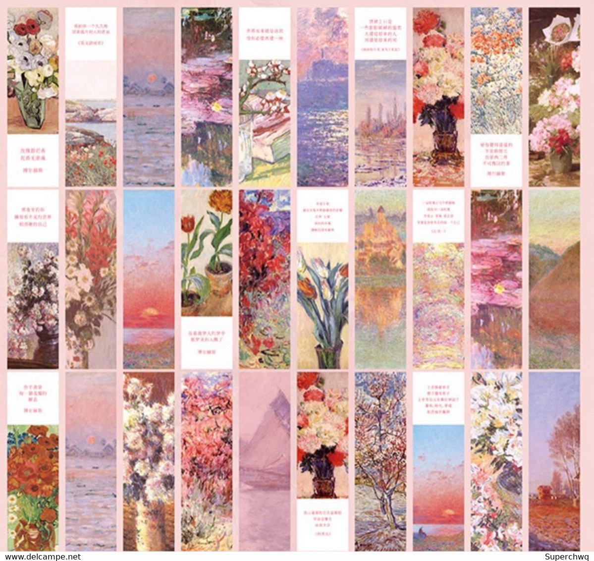 China Bookmark，World Famous Oil Painting，30 Bookmarks - Marque-Pages