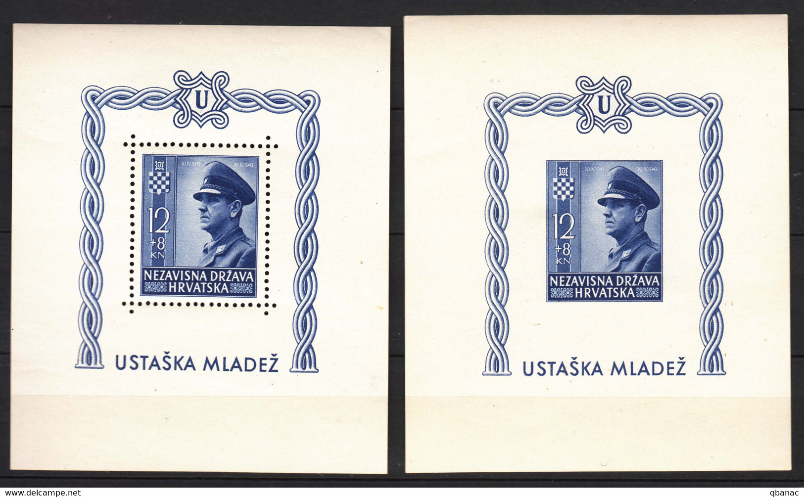 Croatia NDH 1943 Mi#Block 4 A/B Mint Never Hinged - Kroatië