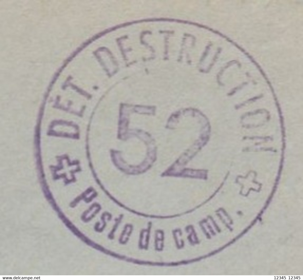 Det. Destruction, Poste De Camp. - Poststempel