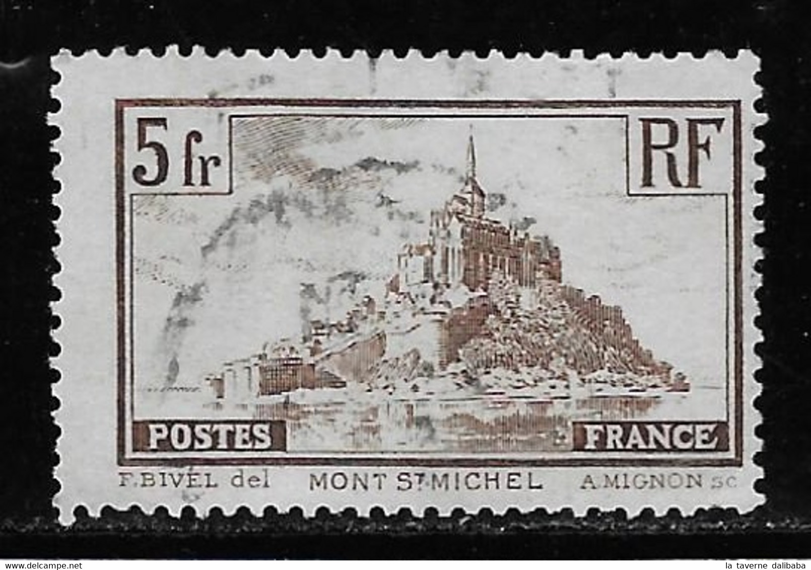 N° 260a MONT-SAINT-MICHEL 5 F. BRUN (I) OBLITERE COTE 5 € - Oblitérés