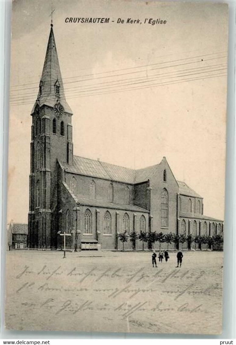 Kruishoutem De Kerk Zeldzame Uitgave Feldpost Duitse Soldaat Ww1 Uitgever De Coene - Kruishoutem