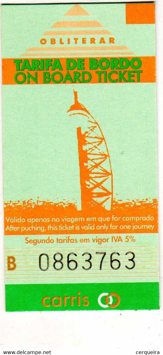 PORTUGAL-ON BOARD TICKET - Europa