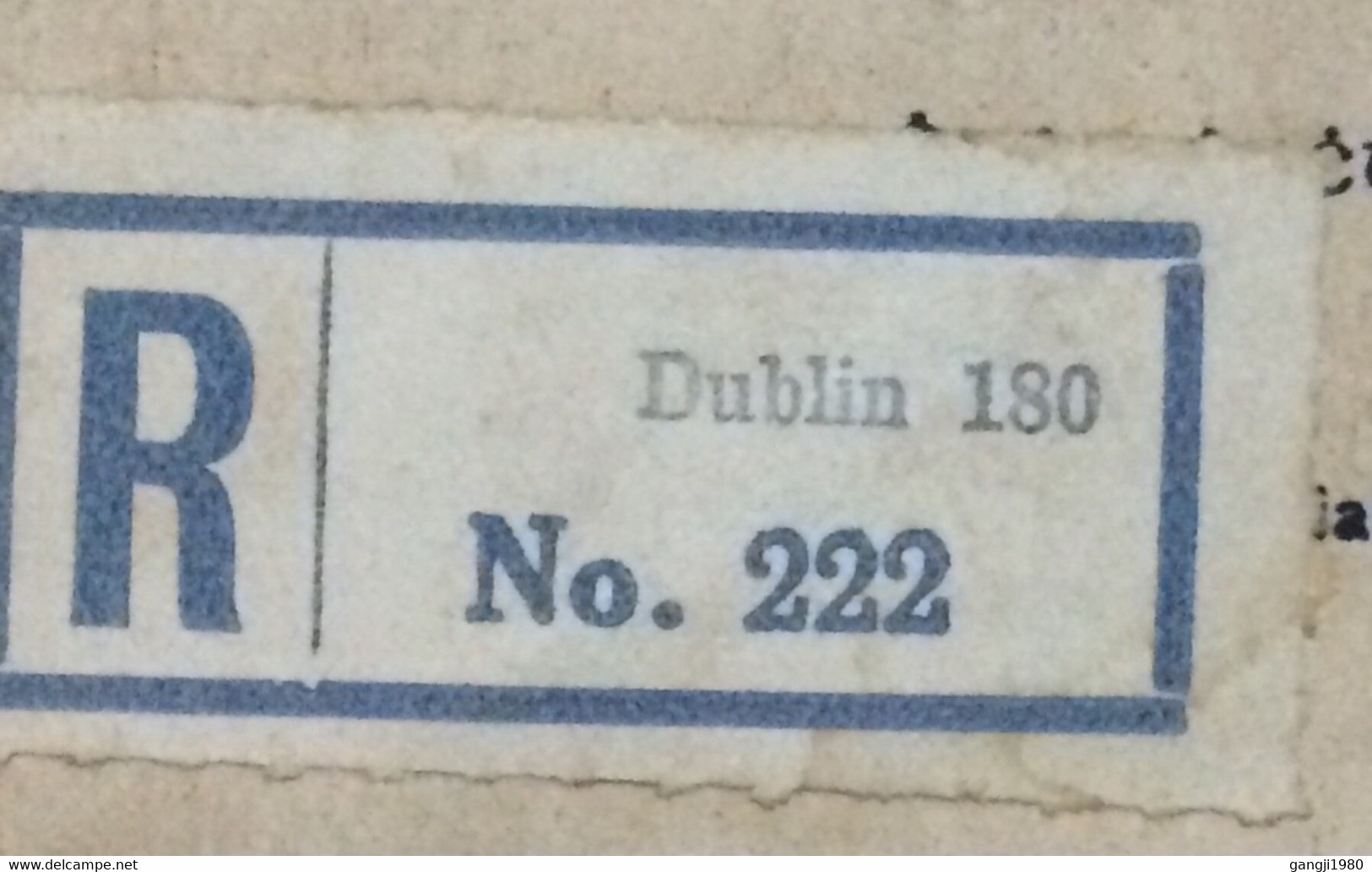 IRELAND 1945,REGISTER STATIONERY COVER USED TO INDIA,DROICHEAD NA DOTRA, GRANT ROAD BOMBAY CITY CANCEL. - Covers & Documents