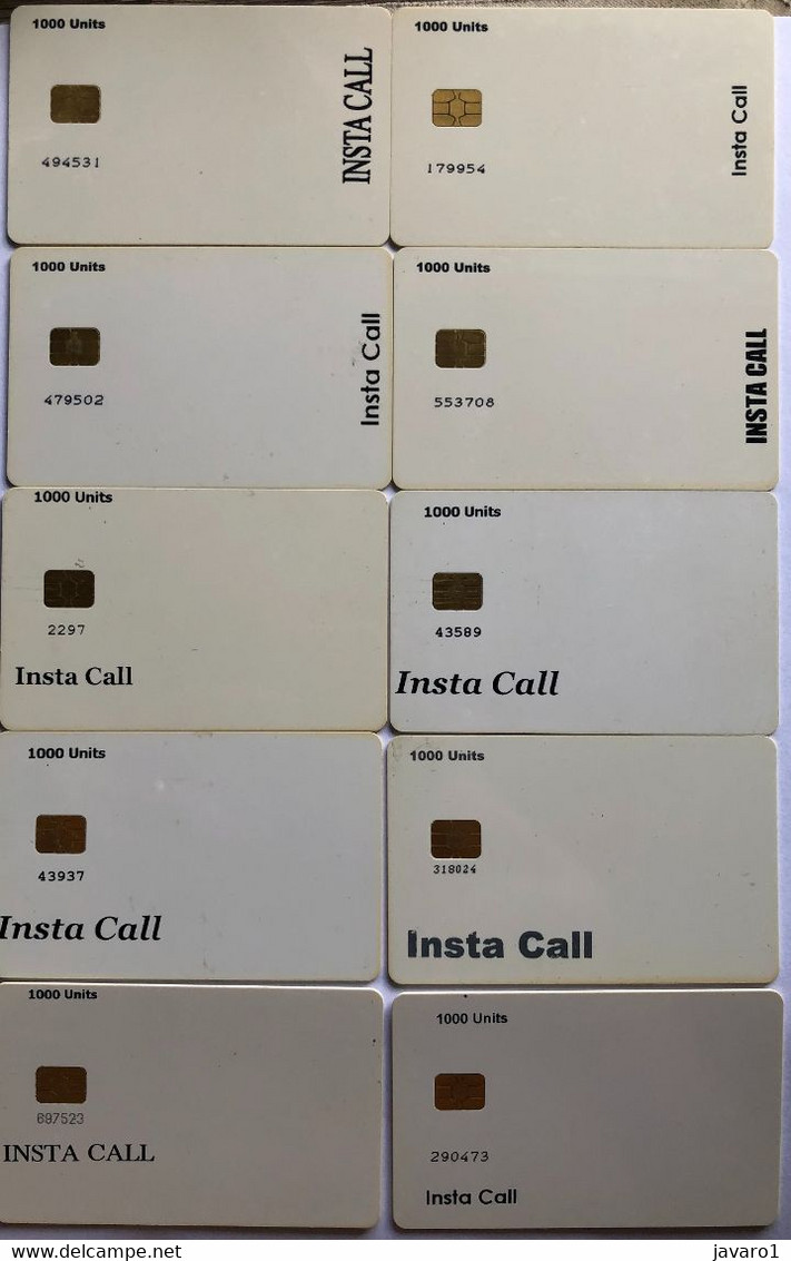 PAKISTAN White Cards INSTA CALL Rarer Small Prints10 DIFFERENT CARDS AS PICTURED ( SET 4§ ) USED - Pakistan