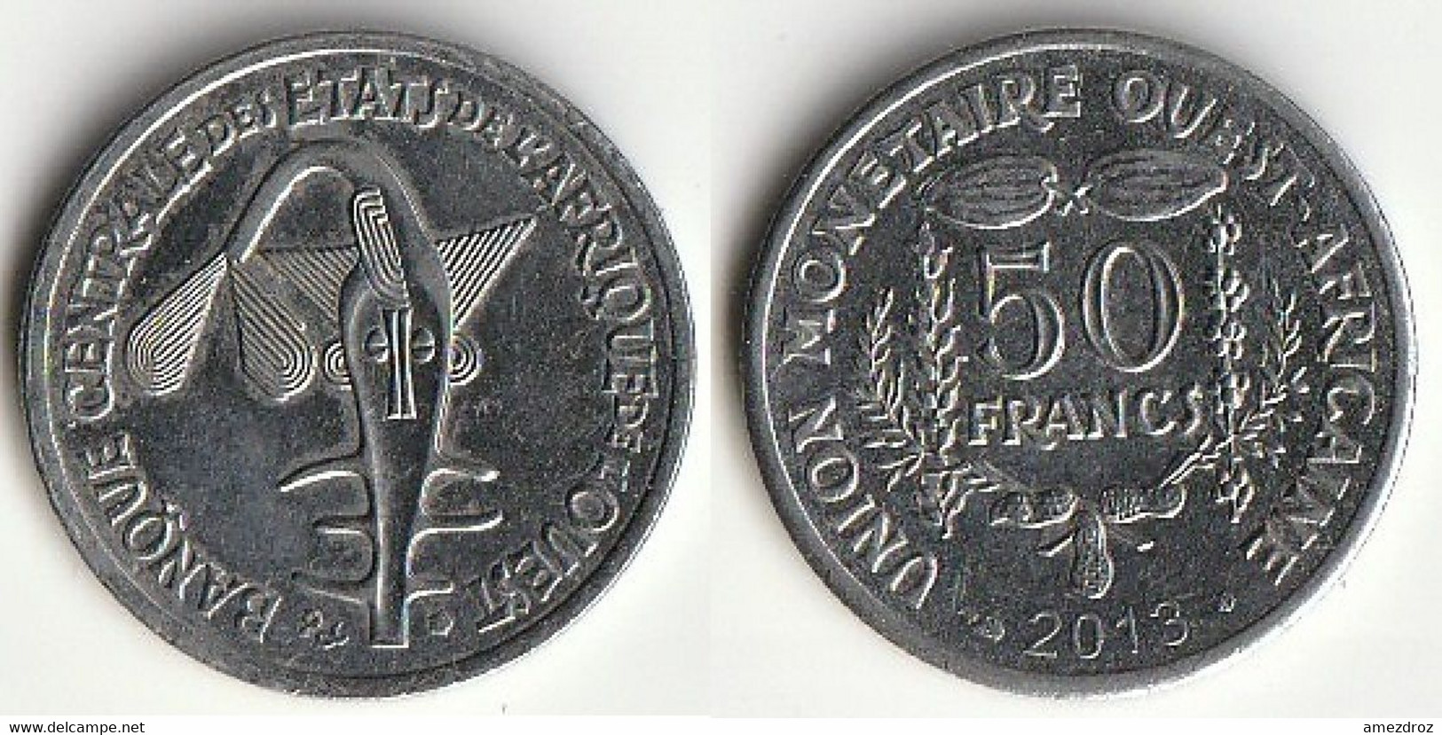 Piece 50 Francs CFA 2013 Afrique De L'Ouest Origine Cote D'Ivoire - Ivoorkust