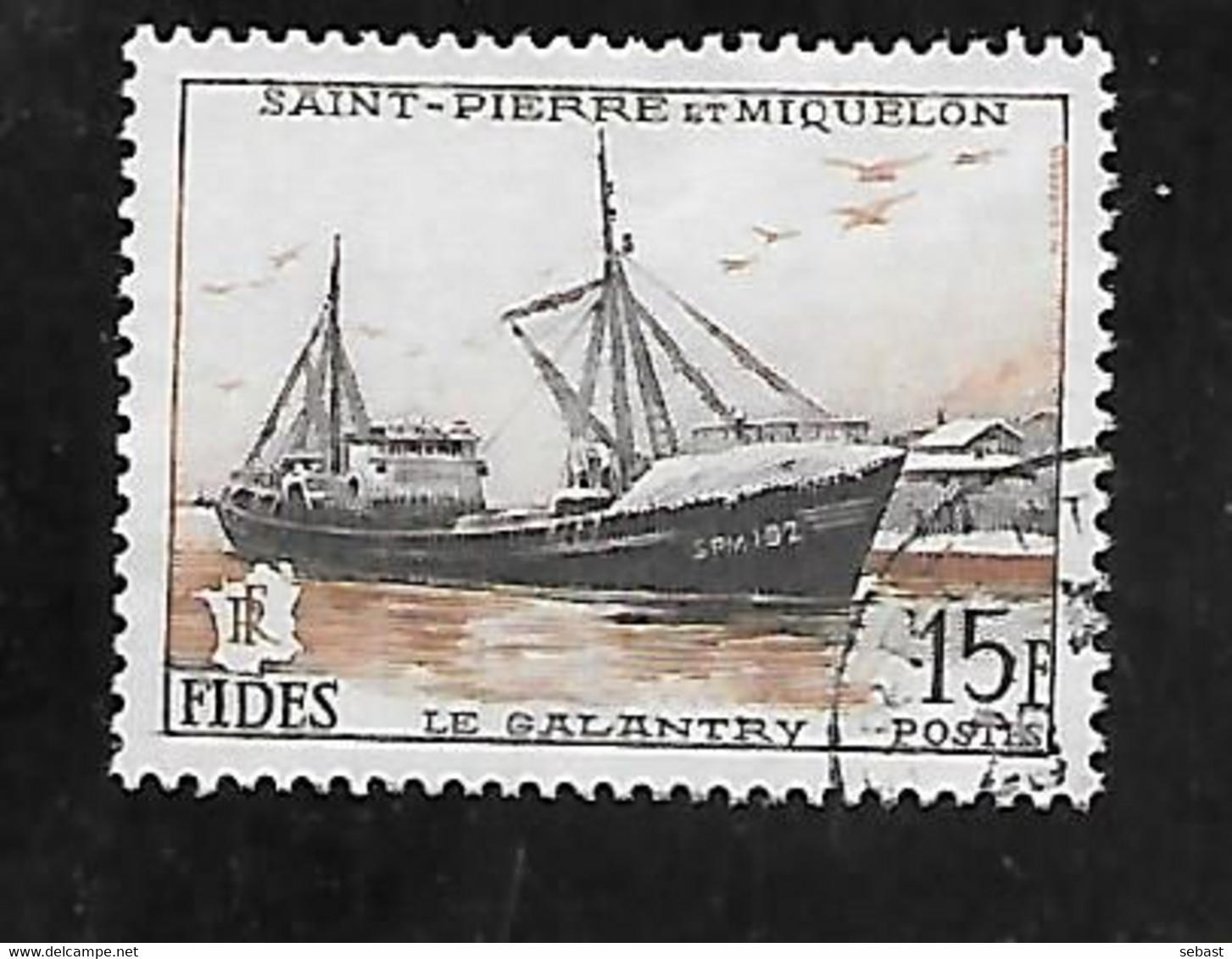 TIMBRE OBLITERE DE SAINT PIERRE ET MIQUELON DE 1956 N° YVERT 352 - Gebruikt