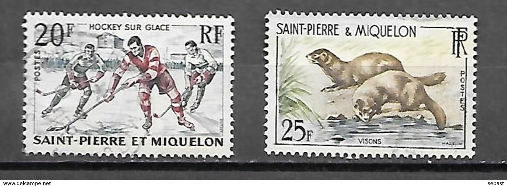 TIMBRE OBLITERE DE SAINT PIERRE ET MIQUELON DE 1959 N° YVERT 360/61 - Used Stamps