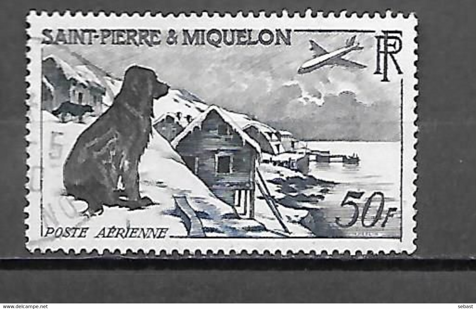 TIMBRE OBLITERE DE SAINT PIERRE ET MIQUELON DE 1957 N° YVERT PA 24 - Used Stamps