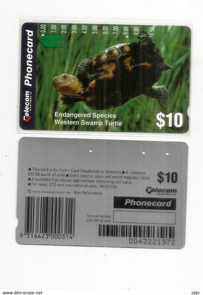 AUSTRALIA: TELECOM PHONECARD .Western Swamp Turtle (Tortue Des Marais) - Tortues