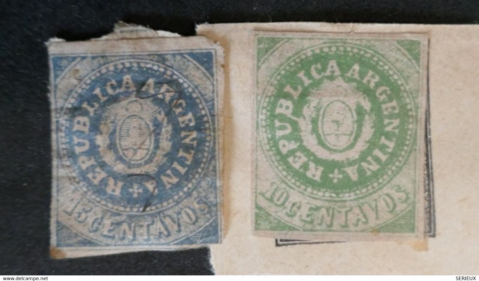 BI 12  ARGENTINA  RRR N° 6 NEUF SUR CH ET N°7 OB   ++++ - Unused Stamps