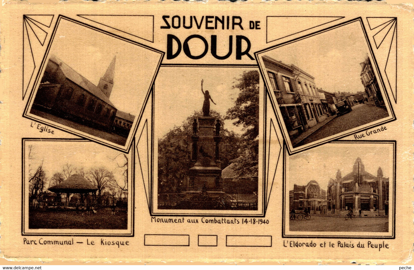 N°101536 -cpa Souvenir De Dour -multivues- - Dour