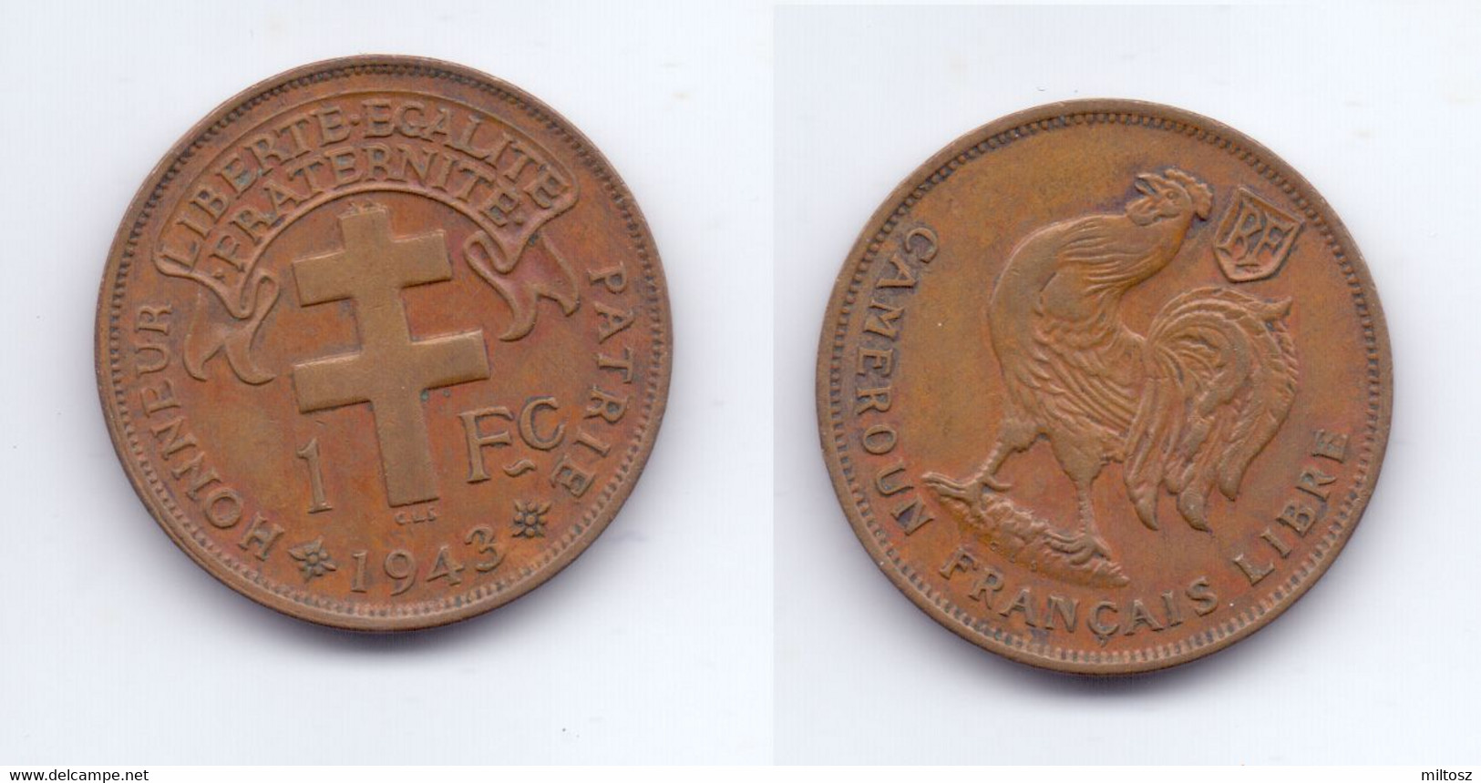 Cameroon 1 Franc 1943 KM#7 - Cameroon