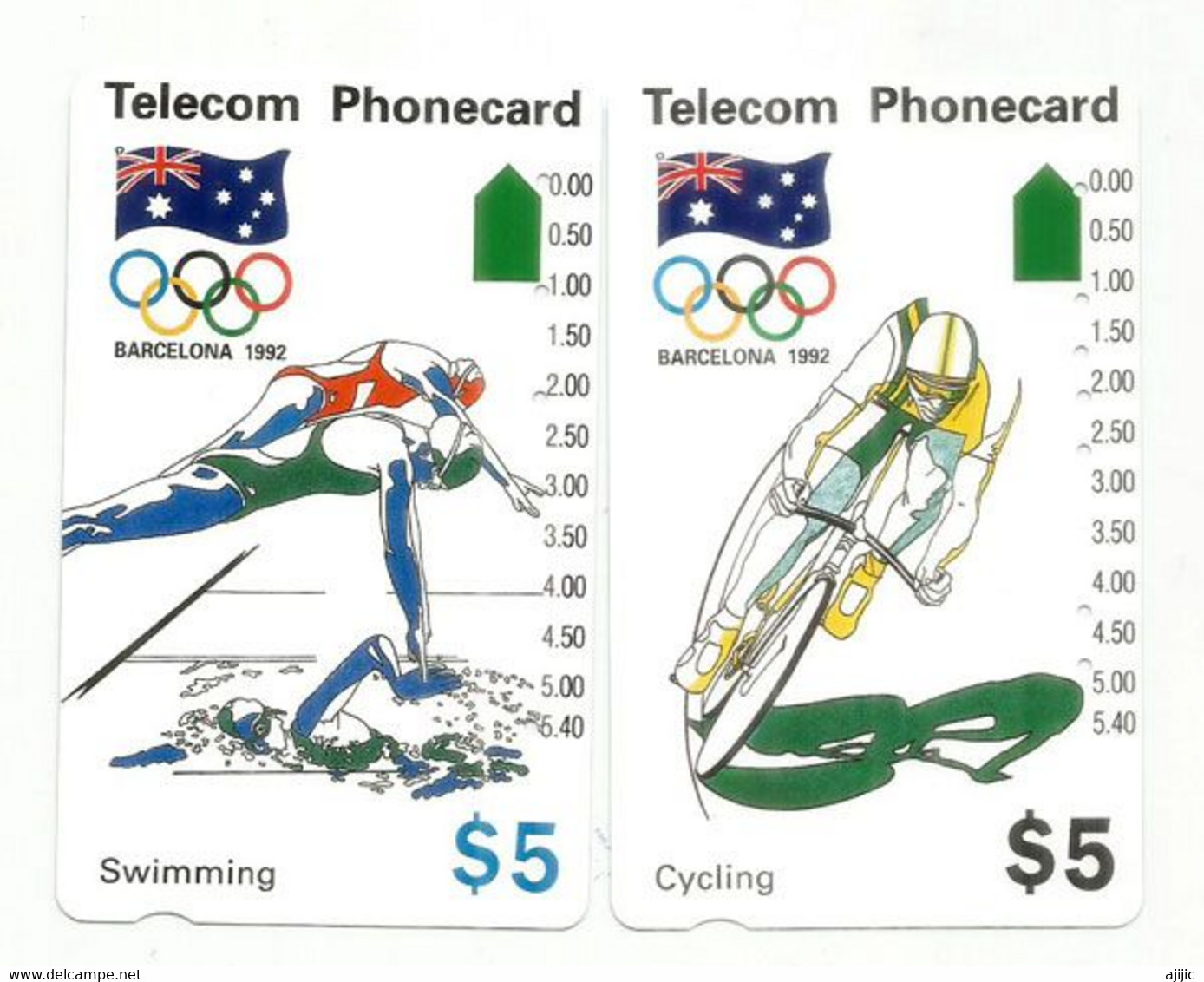 AUSTRALIA: TELECOM  PHONECARD . BARCELONA 1992. (2 Phone Cards) Pictures Front-back - Jeux Olympiques