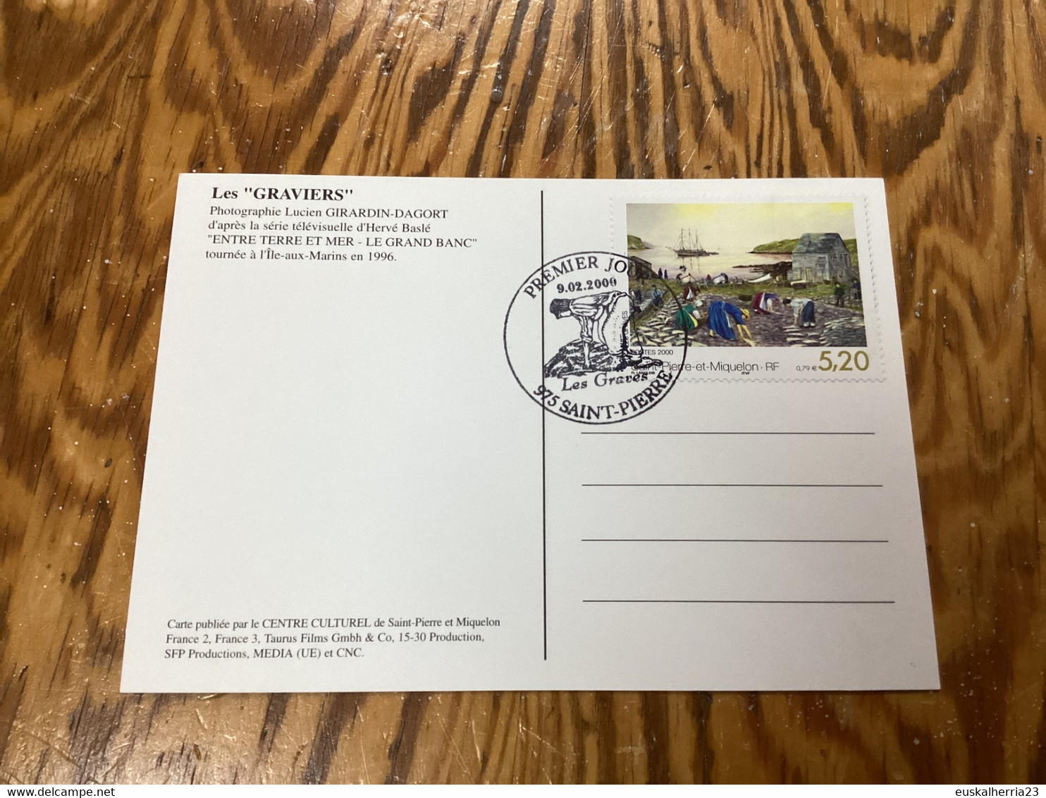 Carte Postale Saint Pierre Et Miquelon 1 Er Jour Oblitérée Au Dos Année 2000 - Used Stamps