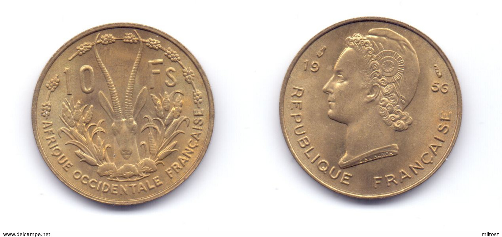 French West Africa 10 Francs 1956 - Africa Occidentale Francese