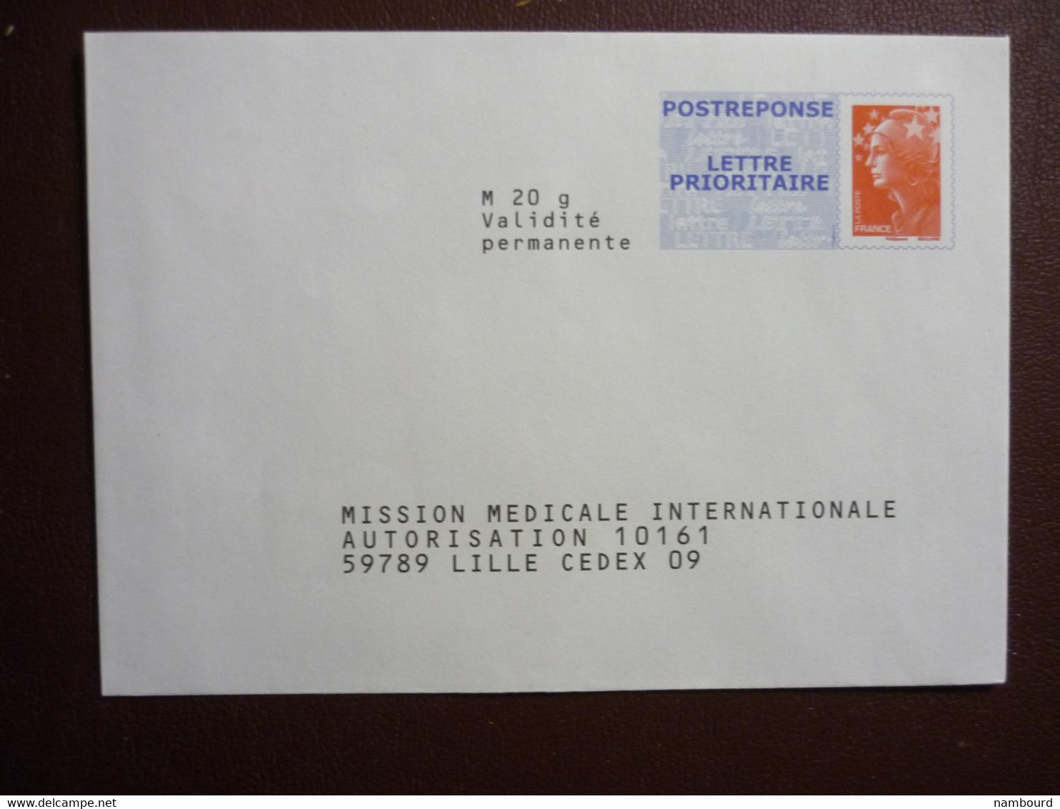 Postreponse Lettre Prioritaire 20g Mission Médicale Internationale N° Agrément 08P327 - Prêts-à-poster:Answer/Beaujard