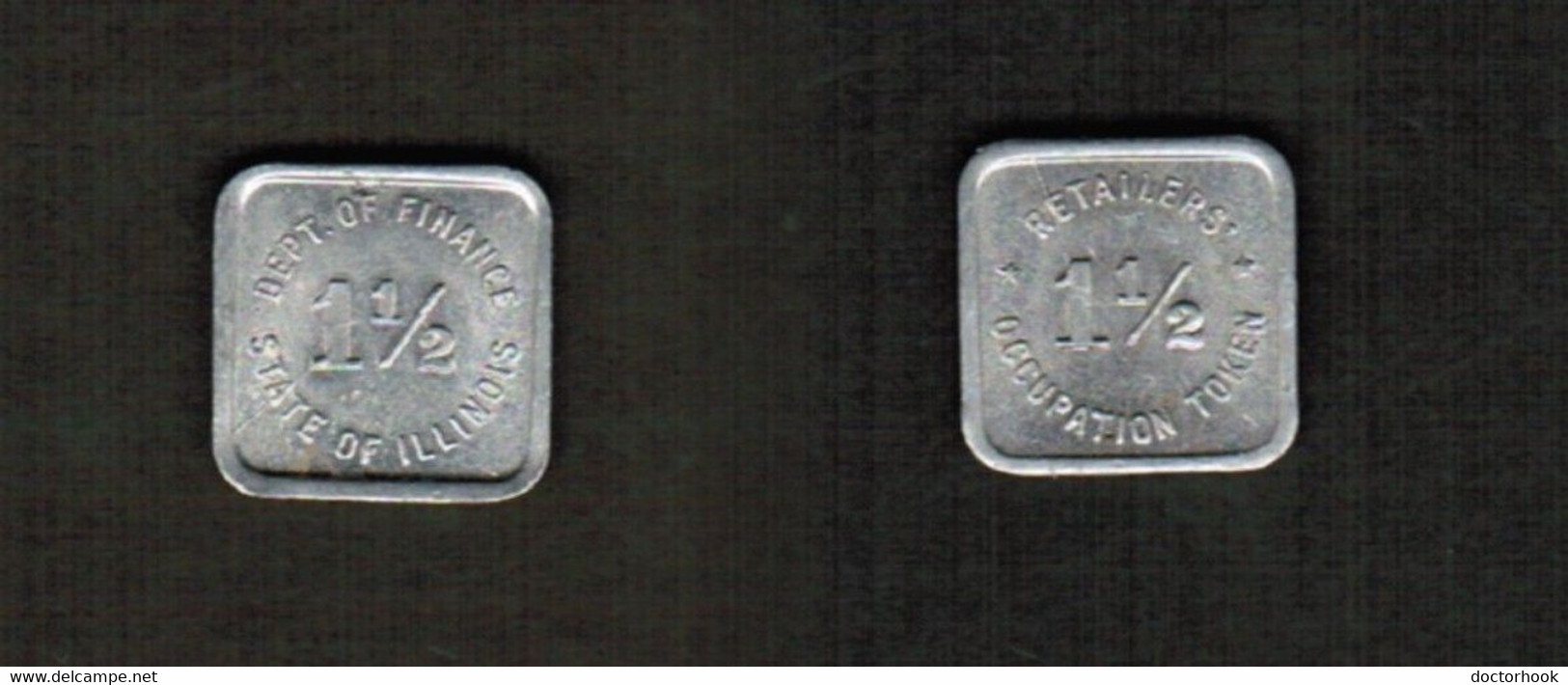 U.S.A.   ILLINOIS DEPT. Of FINANCE RETAILER'S OCCUPATION TOKEN TC#185213 (CONDITION AS PER SCAN) (T-141) - Monetary/Of Necessity