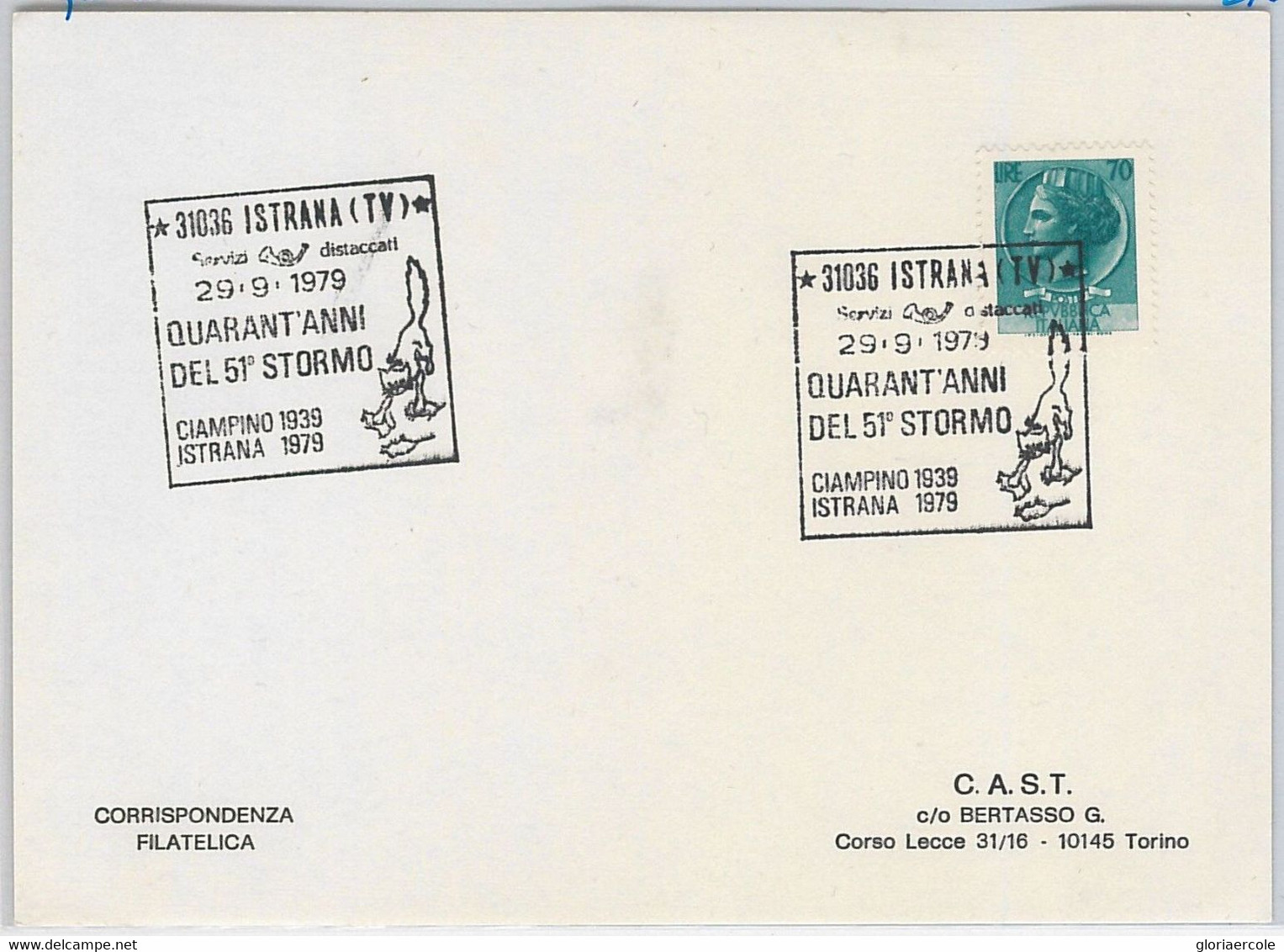 42958 - ITALY - POSTAL HISTORY - Special Postmark On Paper - CAT - Istrana 1979 - Altri & Non Classificati