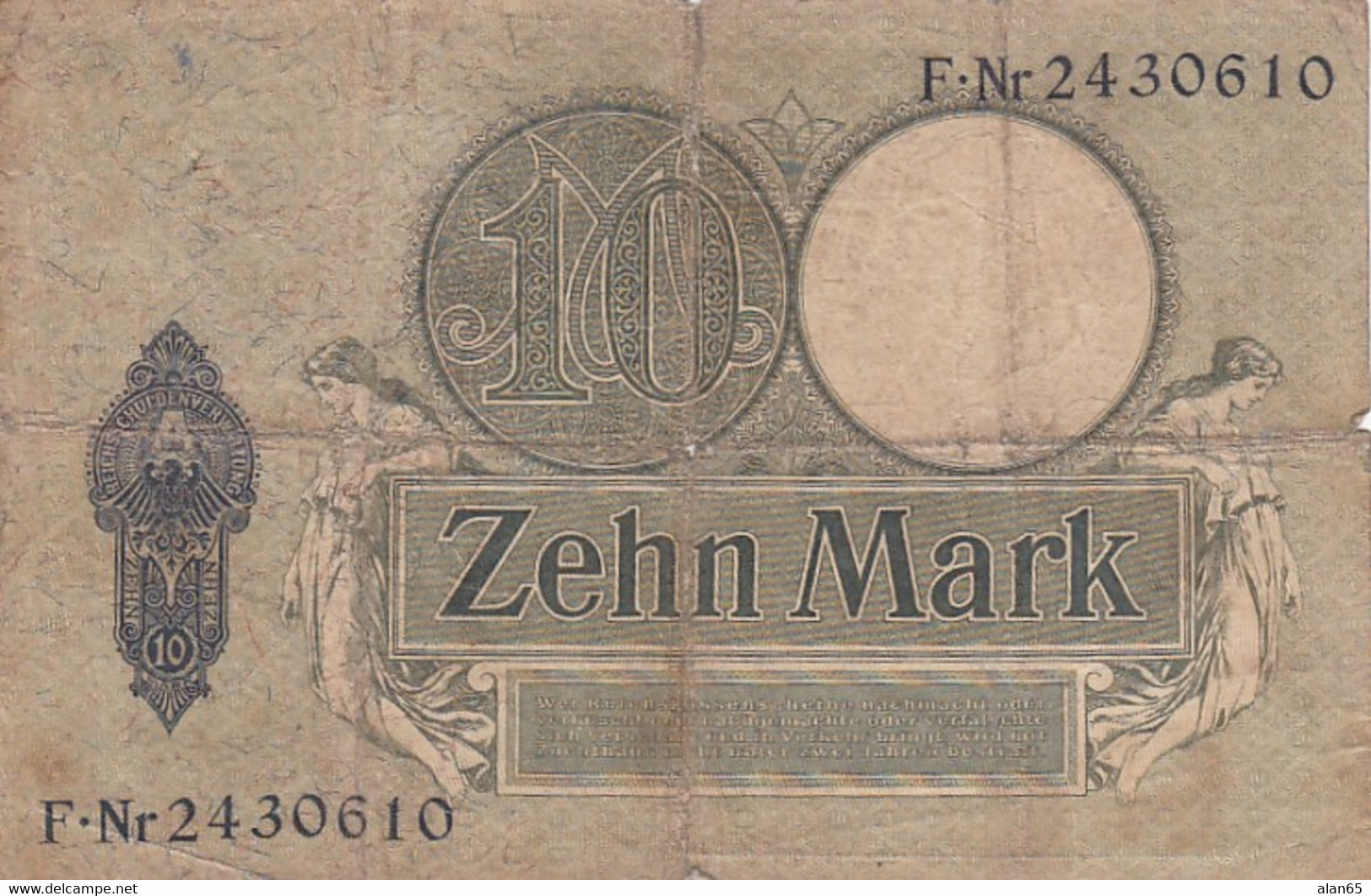 Germany #9b 10 Marks 6 October 1906 Banknote - 10 Mark