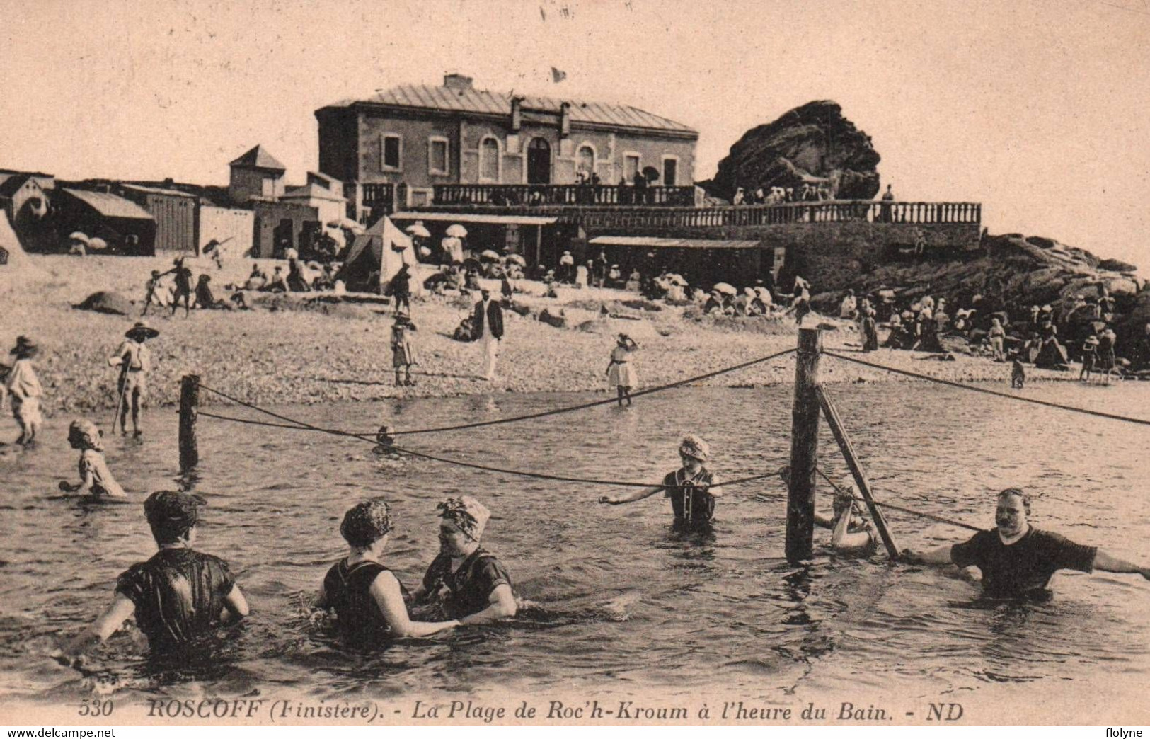 Roscoff - La Plage De Roc'h Kroum - L'heure Du Bain - Baigneurs Baigneuses - Roscoff