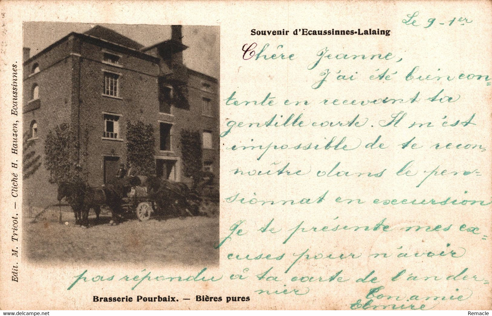 SOUVENIR D'ECAUSSINNES LALAING :: BRASSERIE POURBAIX - Ecaussinnes