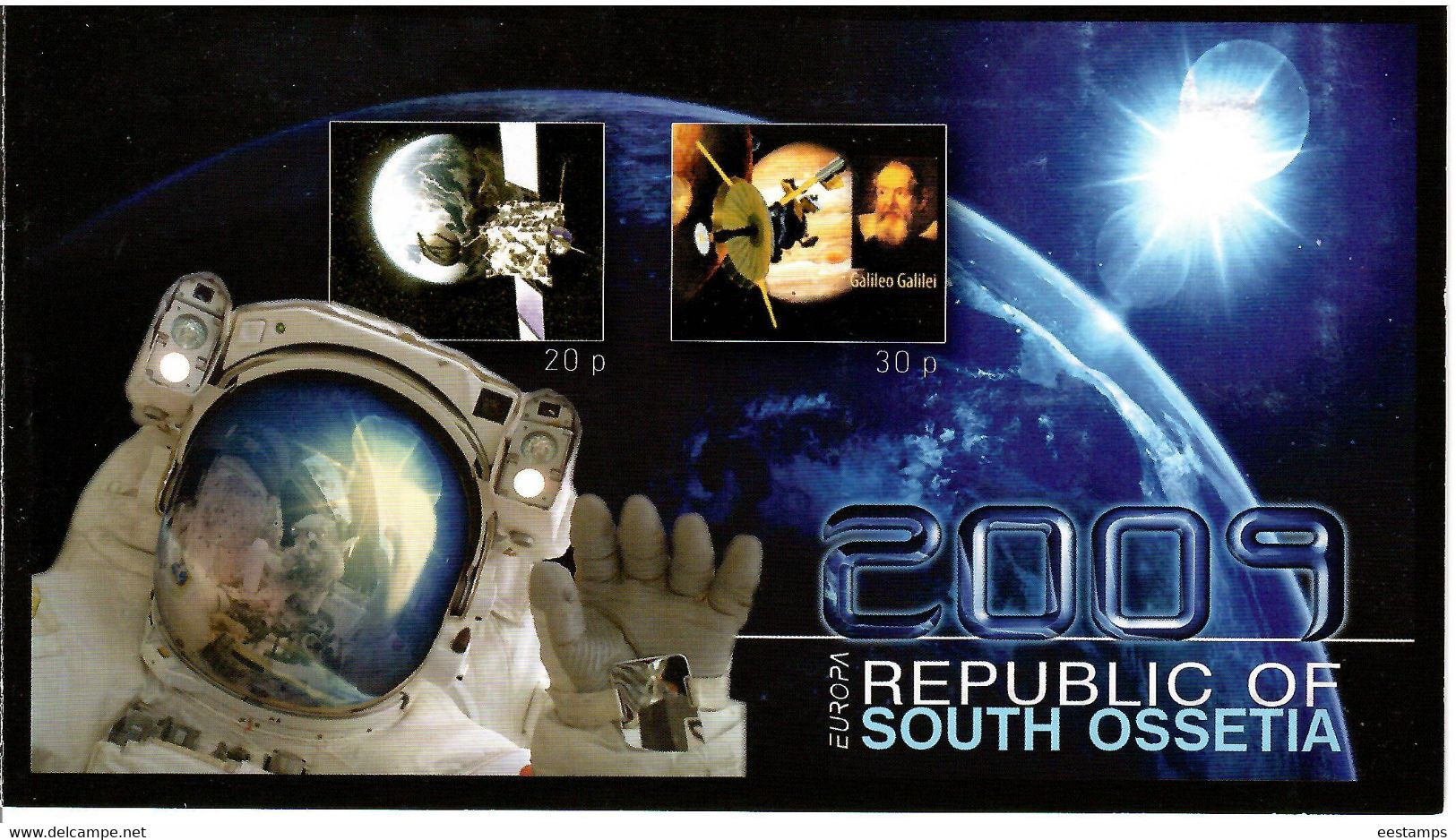 South Ossetia . EUROPA CEPT 2009. Astronomy (The Earth,Galileo Galilei). Booklet. - 2009