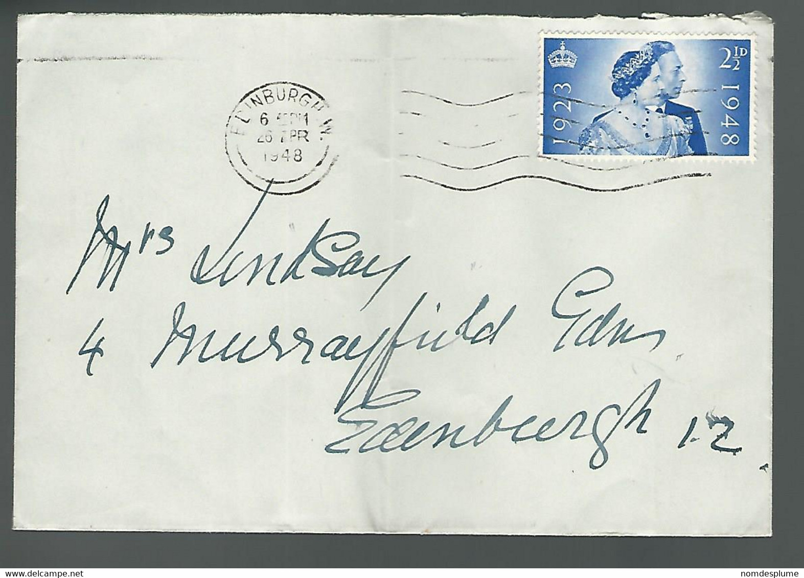 59651) Great Britain FDC Postmark Cancel Edinburgh 1948 - ....-1951 Pre Elizabeth II