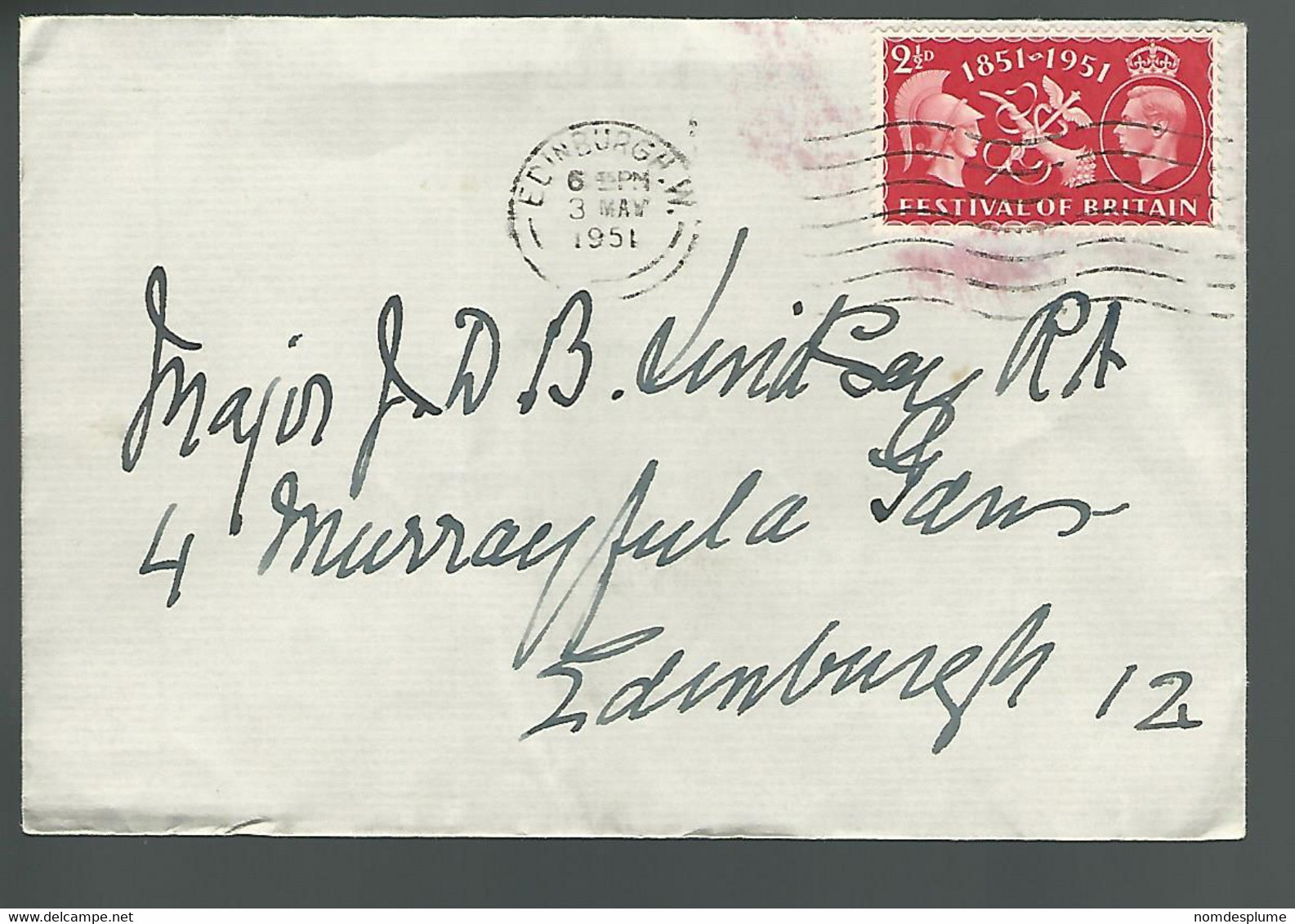 59652) Great Britain FDC Postmark Cancel Edinburgh 1951 - ....-1951 Pre Elizabeth II