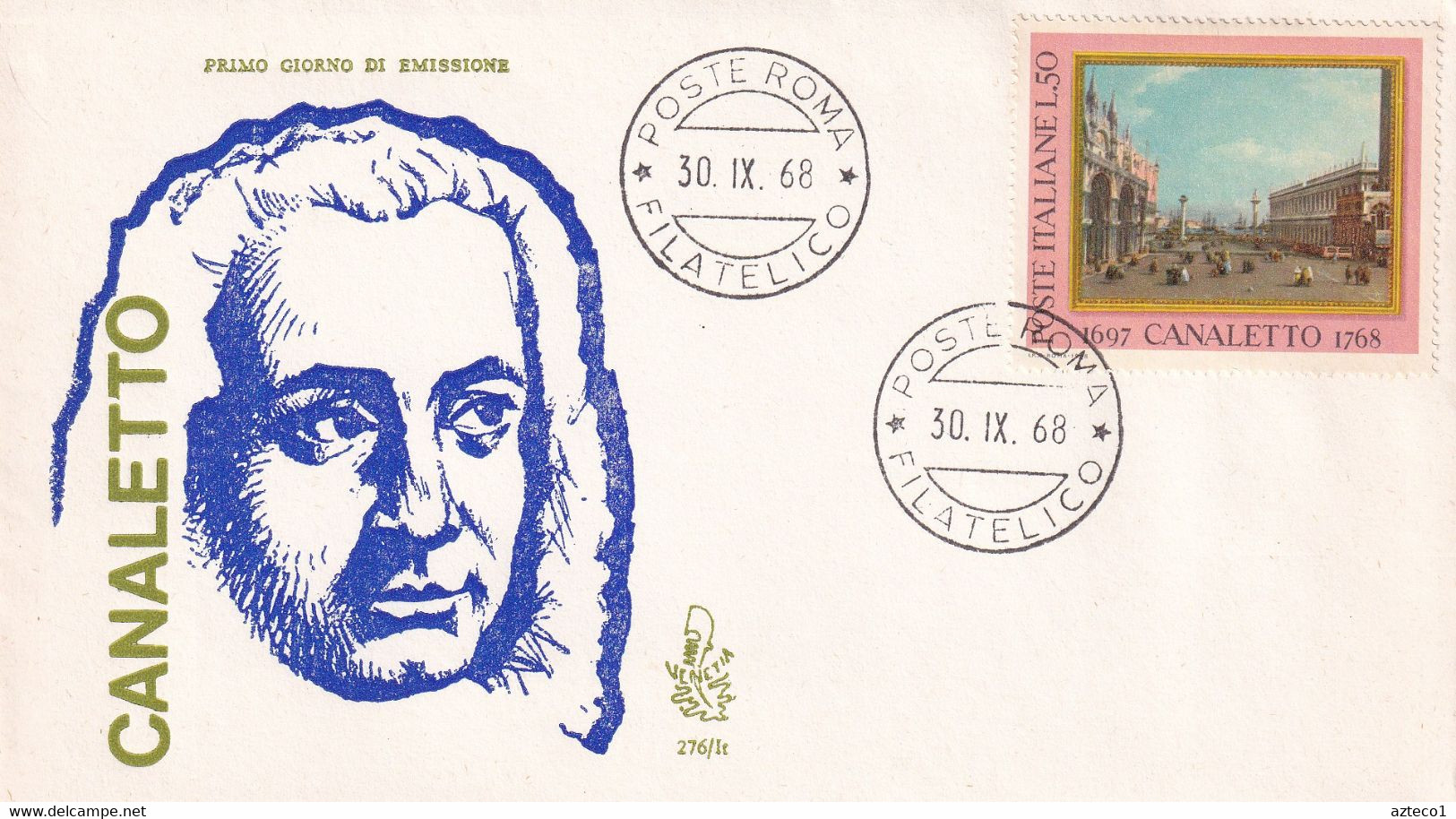 ITALIA - FDC VENETIA 1968 - CANALETTO - ARTE - FDC