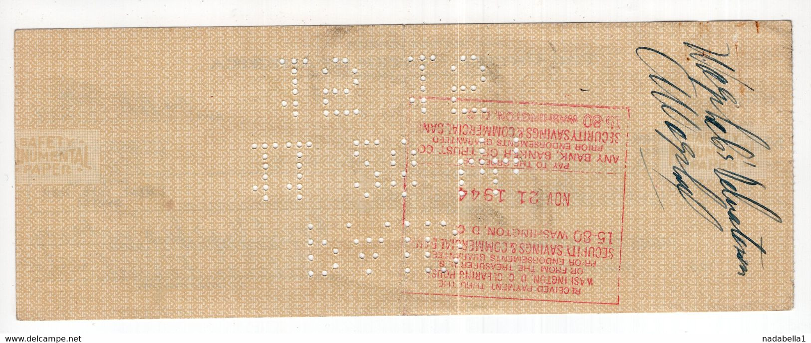 1944. UNITED STATES OF AMERICA,RATION CHECK,ROYAL EMBASSY OF YUGOSLAVIA,POINTS FOR MEAT,FATS,FISH AND CHEESE - USA