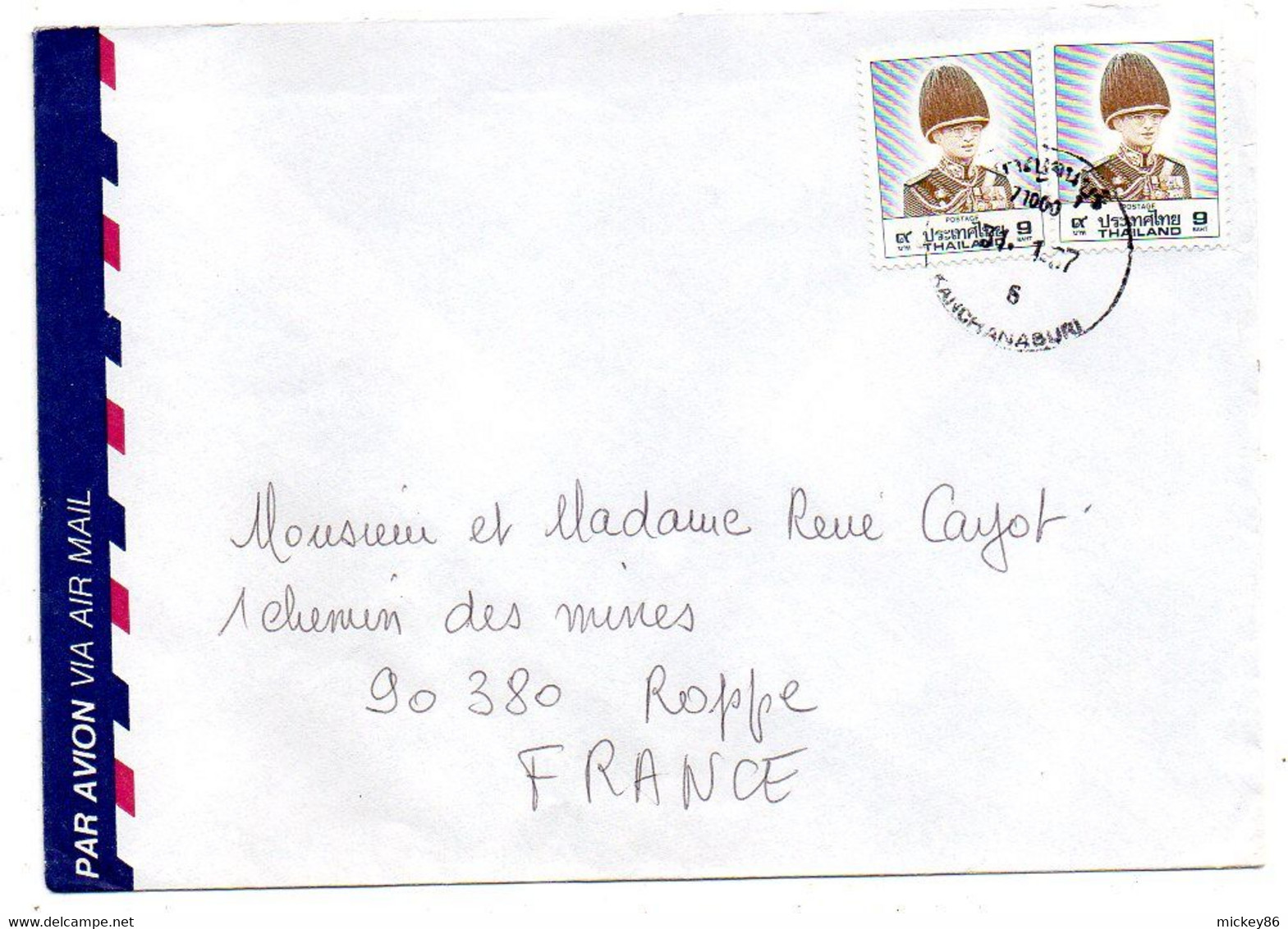 Thailande-1987--Lot De 2 Lettres  Pour Roppe-90 ( France)-....cachets - Thaïlande