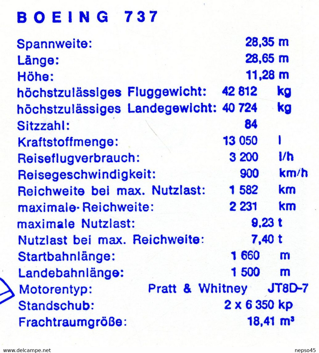 Baptême du Boeing 737 D-ABED " Flensburg " 16 février 1968.Lufthansa.