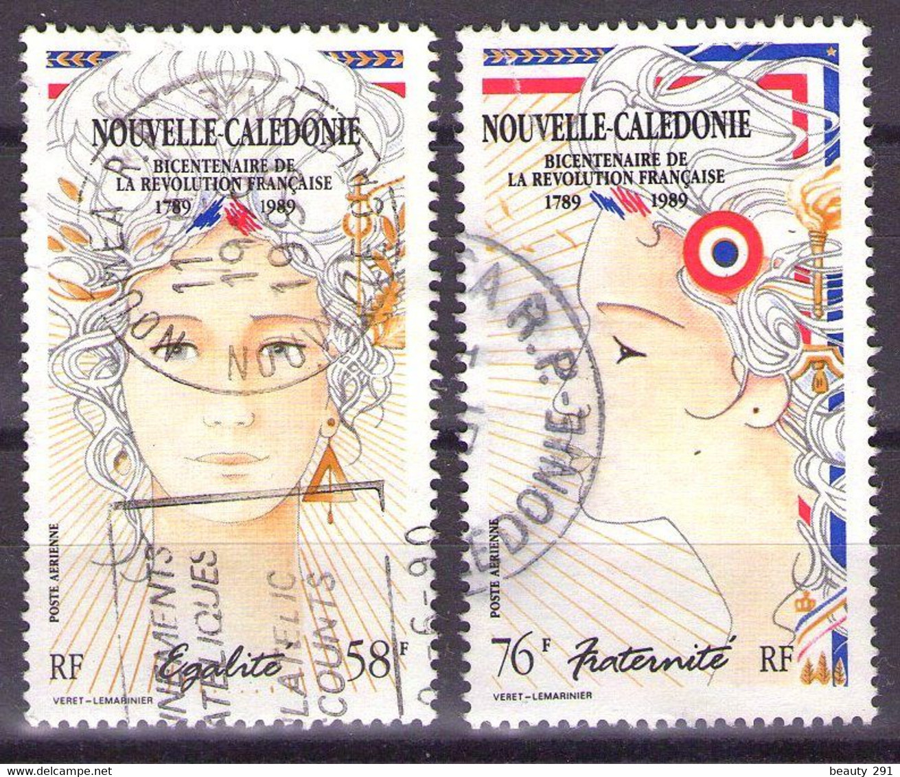 NOUVELLE CALEDONIE - POSTE AERIENNE  1989  Mi 853-854 USED - Gebraucht