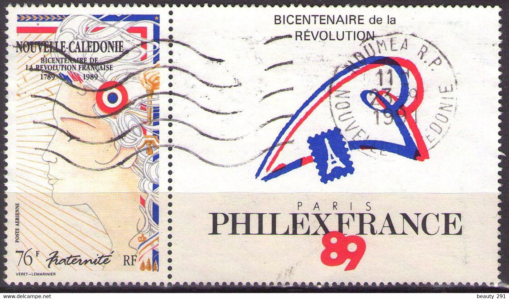 NOUVELLE CALEDONIE - POSTE AERIENNE  1989  Mi 854 USED - Oblitérés