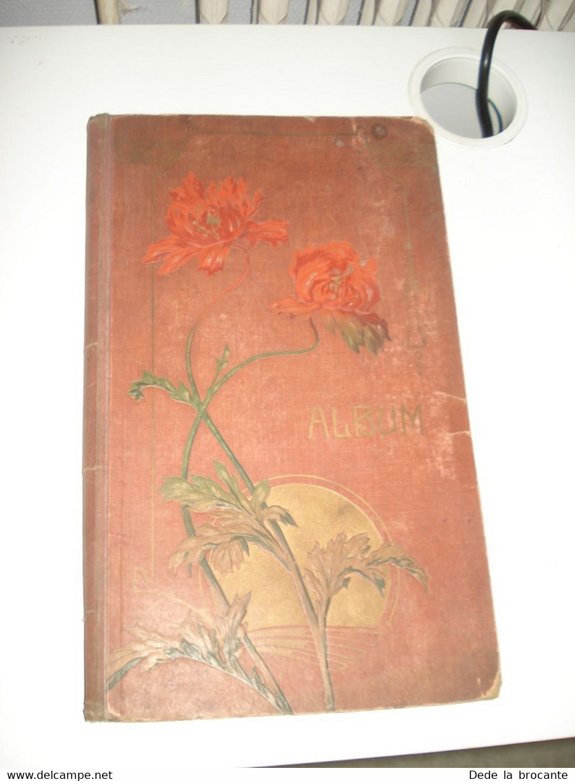 O4 / Album Vide Pour 220 Cartes Postale - Art Nouveau - Années 1900 - 74 Pages - Décor En Relief - Non Classificati