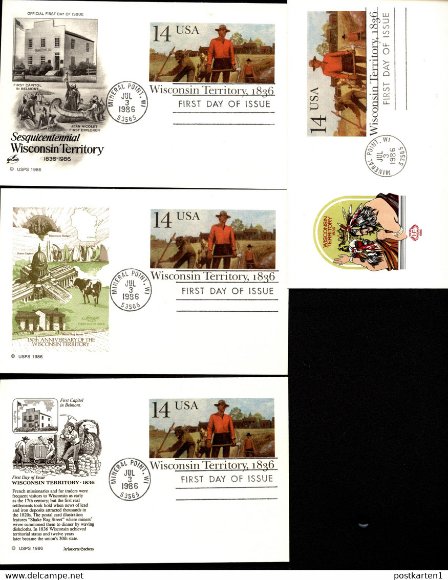 UX113 4 Postal Cards FDC 1986 - 1981-00