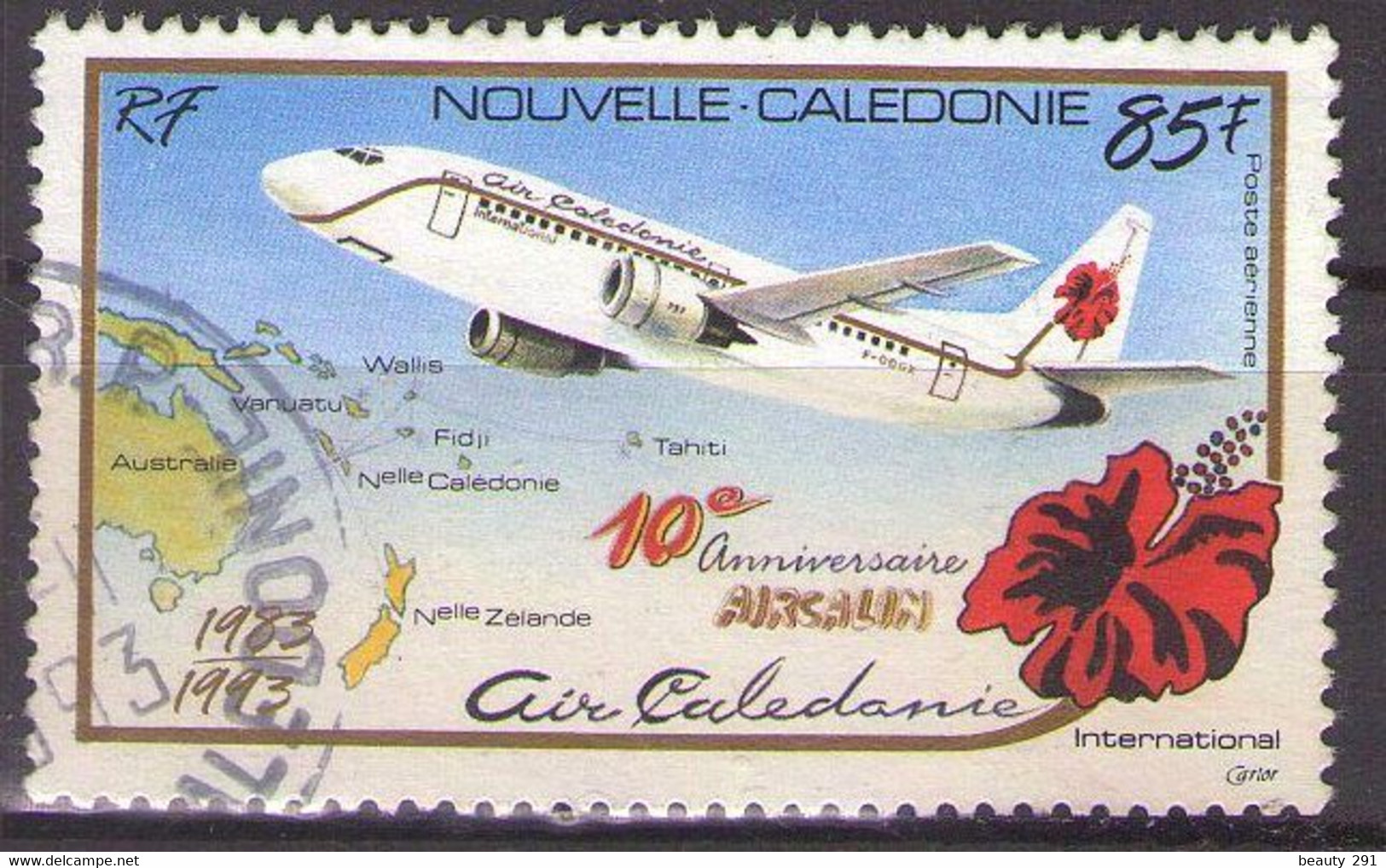 NOUVELLE CALEDONIE - POSTE AERIENNE  1993  Mi 968   USED - Gebraucht