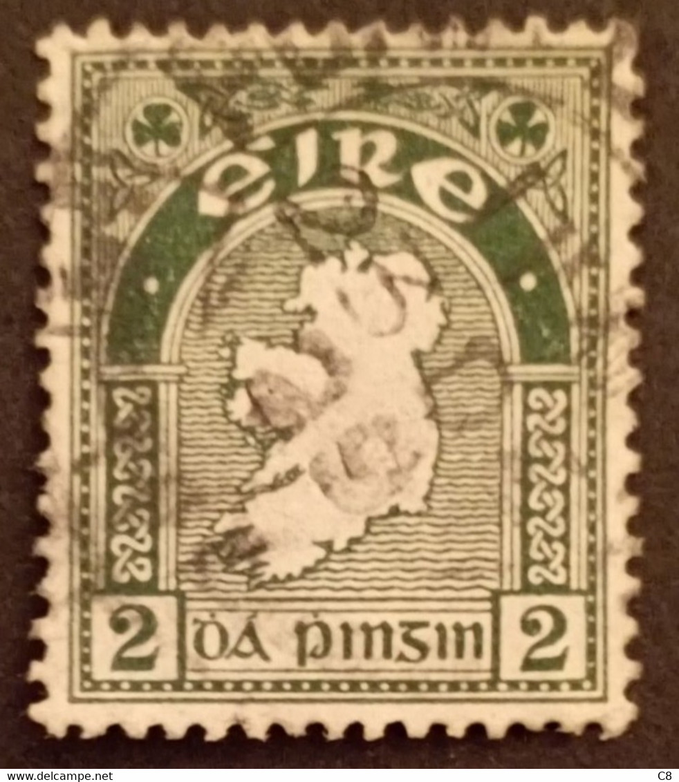 Symbole De L'Irlande Ancienne, EIRE, émis En 1922, 2 Pence Vert, Trè Bon état - Oblitérés