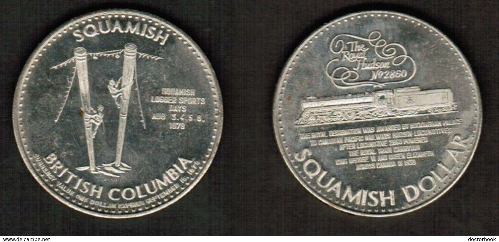 CANADA   1979 SQUAMISH B.C. TRADE DOLLAR (CONDITION AS PER SCAN) (T-147) - Monetary /of Necessity