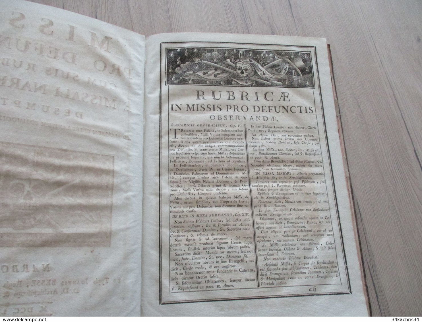 Missel Missae Pro Defunctis ... Narbonensi Desumptae 26 X47 Environs 1778 Imprimé à Narbonne 39 P - Culture