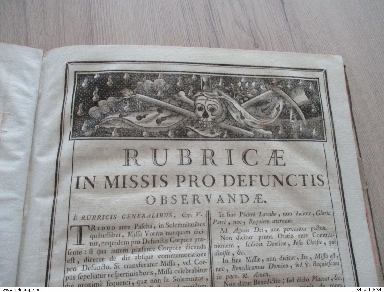 missel Missae pro defunctis ... Narbonensi desumptae 26 X47 environs 1778 imprimé à Narbonne 39 p