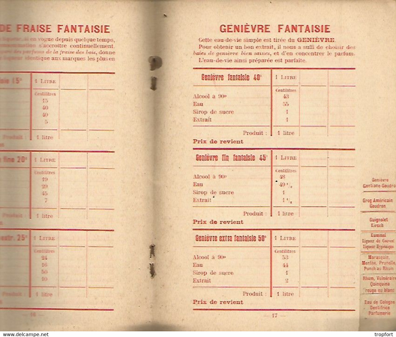 Livret  FORMULAIRE Du DISTILLATEUR  Alcool  RHUM Dentifrice  GENTIANE  Anisette HOUILLES   Liqueur - Do-it-yourself / Technical