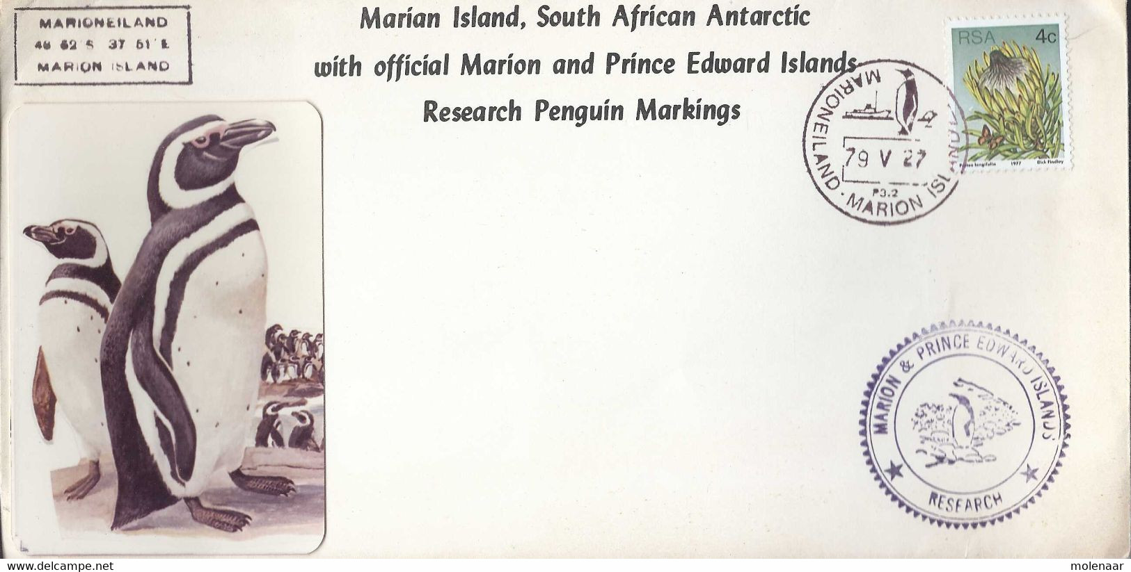 Poolfilatelie > Onderzoeksprogramma's Zuid Afrika Marioneiland 27-V-1979 (9541) - Onderzoeksprogramma's